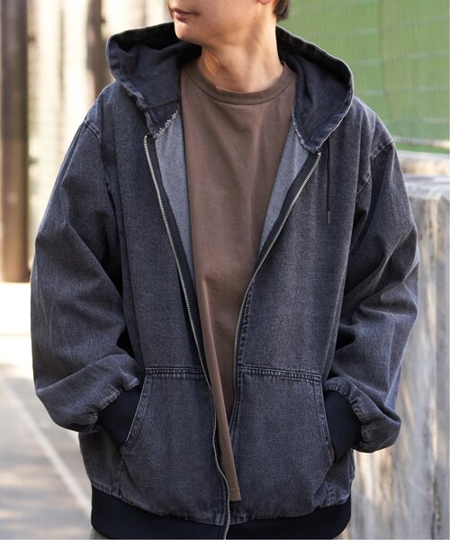 VENCEEXCHANGE（ヴァンスエクスチェンジ）の「デニム・キャンバスフルジップパーカー（パーカー・メンズ・その他1/ロイヤルブルー/ベージュ/ブラック/ライトブルー・L/LL/M）」の11枚目の写真