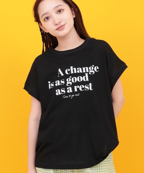 チチカカ(チチカカ)の「Orale! シアー天竺ロゴフレンチTシャツ(Tシャツ/カットソー・レディース・ブラック/ピンク/ホワイト・FREE)」の2枚目の写真