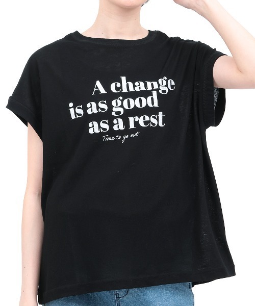 チチカカ(チチカカ)の「Orale! シアー天竺ロゴフレンチTシャツ(Tシャツ/カットソー・レディース・ブラック/ピンク/ホワイト・FREE)」の9枚目の写真