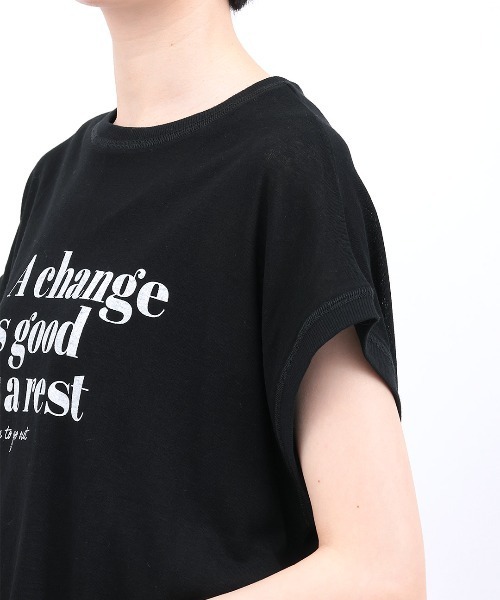チチカカ(チチカカ)の「Orale! シアー天竺ロゴフレンチTシャツ(Tシャツ/カットソー・レディース・ブラック/ピンク/ホワイト・FREE)」の13枚目の写真