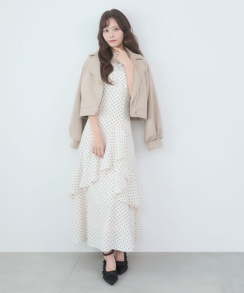 MAJESTIC LEGON（マジェスティックレゴン）の「Ladyショートライダース（ブルゾン・レディース・ブラック/アイボリー/ベージュ・MEDIUM/SMALL）」の8枚目の写真