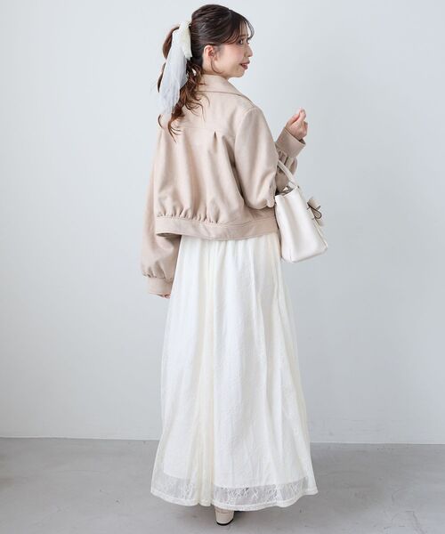 MAJESTIC LEGON（マジェスティックレゴン）の「Ladyショートライダース（ブルゾン・レディース・ブラック/アイボリー/ベージュ・MEDIUM/SMALL）」の20枚目の写真