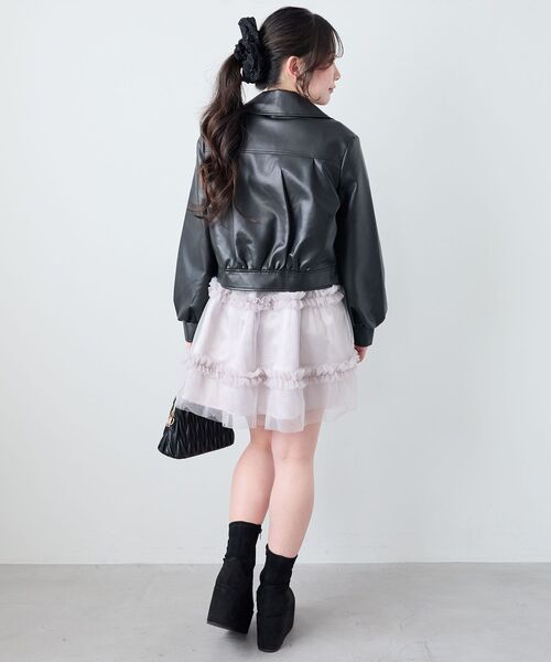 MAJESTIC LEGON(マジェスティックレゴン)の「Ladyショートライダース(ブルゾン・レディース・ブラック/アイボリー/ベージュ・MEDIUM/SMALL)」の16枚目の写真