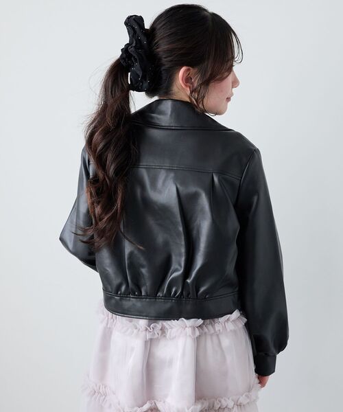 MAJESTIC LEGON(マジェスティックレゴン)の「Ladyショートライダース(ブルゾン・レディース・ブラック/アイボリー/ベージュ・MEDIUM/SMALL)」の13枚目の写真