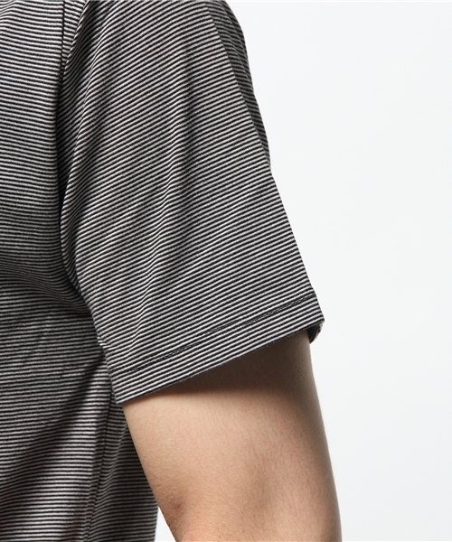 NANO universe（ナノユニバース）の「:デオ加工ボーダーUネック S/S（Tシャツ/カットソー・メンズ・ホワイト/レッド/サックスブルー/ブラック/ネイビー・X-LARGE/SMALL/LARGE/MEDIUM）」の9枚目の写真