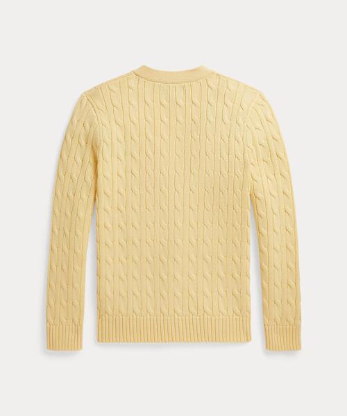 POLO RALPH LAUREN CHILDRENSWEAR(ポロ ラルフ ローレン チルドレンズウェア)の「ケーブルニット コットン Vネック カーディガン(カーディガン/ボレロ・キッズ・イエロー・XL/L)」の4枚目の写真