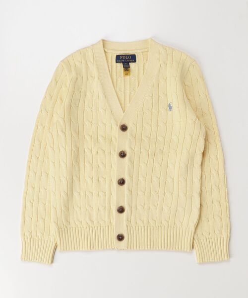 POLO RALPH LAUREN CHILDRENSWEAR(ポロ ラルフ ローレン チルドレンズウェア)の「ケーブルニット コットン Vネック カーディガン(カーディガン/ボレロ・キッズ・イエロー・XL/L)」の3枚目の写真