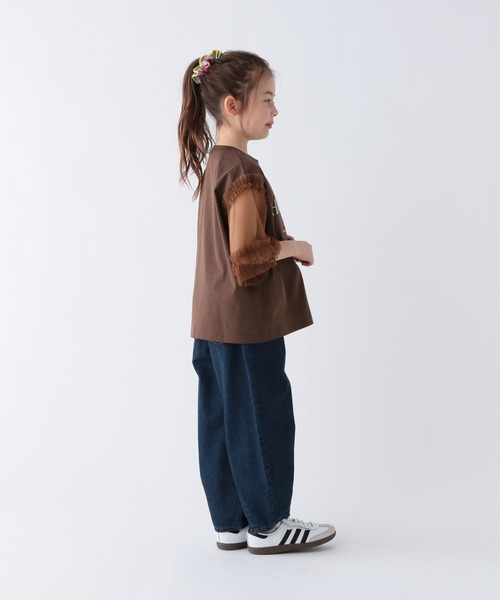 BAYFLOW（ベイフロー）の「[一枚でオシャレに決まる♪]チュールスリーブT(KIDS)（Tシャツ/カットソー・キッズ・ブラウン/ホワイト/チャコール・110cm/150cm/140cm/130cm/120cm）」の10枚目の写真