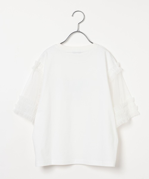 BAYFLOW（ベイフロー）の「[一枚でオシャレに決まる♪]チュールスリーブT(KIDS)（Tシャツ/カットソー・キッズ・ブラウン/ホワイト/チャコール・110cm/150cm/140cm/130cm/120cm）」の18枚目の写真