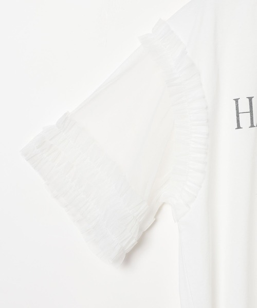 BAYFLOW（ベイフロー）の「[一枚でオシャレに決まる♪]チュールスリーブT(KIDS)（Tシャツ/カットソー・キッズ・ブラウン/ホワイト/チャコール・110cm/150cm/140cm/130cm/120cm）」の20枚目の写真