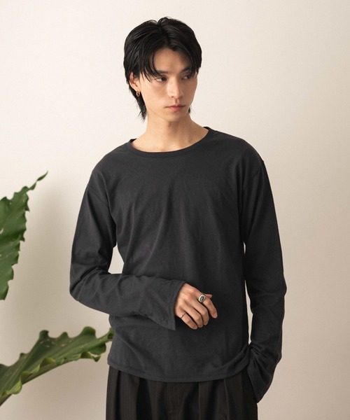 LUCY(ルーシー)の「LUCY/【26年春新作】フレアスリーブT(LS)(Tシャツ/カットソー・メンズ・チャコール/ホワイト・MEDIUM/LARGE)」の2枚目の写真