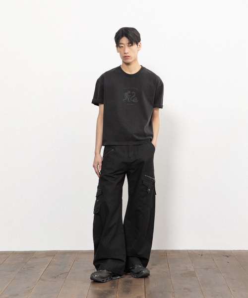 BEGIN202（ビギン202）の「ミョドク クロップTシャツ [ウォッシュドブラック]（Tシャツ/カットソー・メンズ・その他・3/2/1）」の7枚目の写真