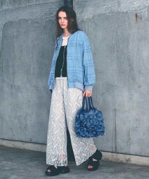 H.A.K（ハク）の「ナイロンフリルバッグ（トートバッグ・レディース・チャコール/ライトグレー/ブルー/ブラック・FREE）」の12枚目の写真