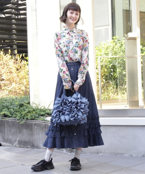 H.A.K（ハク）の「ナイロンフリルバッグ（トートバッグ・レディース・チャコール/ライトグレー/ブルー/ブラック・FREE）」の10枚目の写真