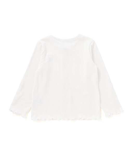 BeBe（ベベ）の「【UVカット・速乾】袖丈調節針抜きテレコ長袖ZIPカーディガン(90~130cm)（カーディガン/ボレロ・キッズ・オフホワイト/パープル・XS/L/M/S）」の3枚目の写真