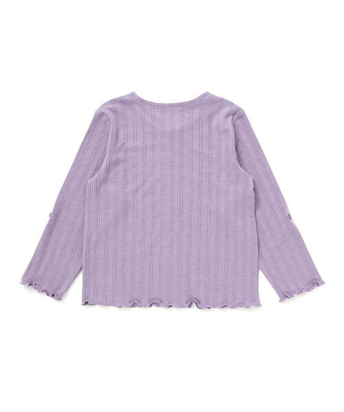 BeBe（ベベ）の「【UVカット・速乾】袖丈調節針抜きテレコ長袖ZIPカーディガン(90~130cm)（カーディガン/ボレロ・キッズ・オフホワイト/パープル・XS/L/M/S）」の6枚目の写真