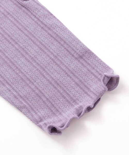 BeBe（ベベ）の「【UVカット・速乾】袖丈調節針抜きテレコ長袖ZIPカーディガン(90~130cm)（カーディガン/ボレロ・キッズ・オフホワイト/パープル・XS/L/M/S）」の9枚目の写真