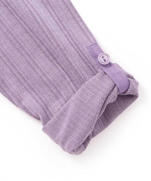 BeBe（ベベ）の「【UVカット・速乾】袖丈調節針抜きテレコ長袖ZIPカーディガン(90~130cm)（カーディガン/ボレロ・キッズ・オフホワイト/パープル・XS/L/M/S）」の10枚目の写真