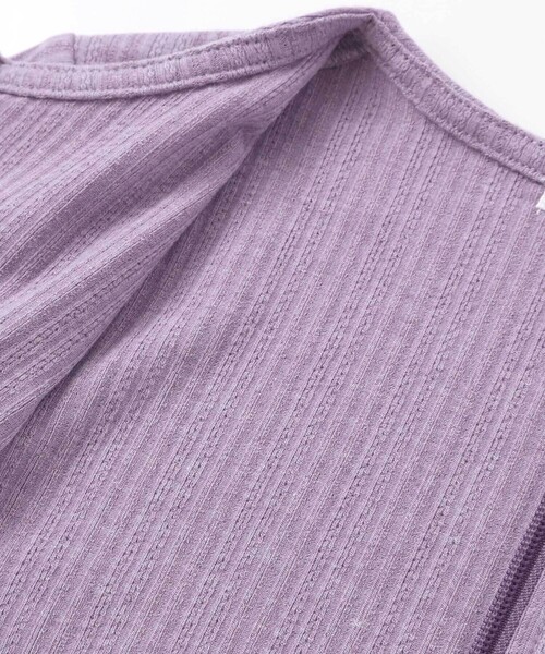 BeBe（ベベ）の「【UVカット・速乾】袖丈調節針抜きテレコ長袖ZIPカーディガン(90~130cm)（カーディガン/ボレロ・キッズ・オフホワイト/パープル・XS/L/M/S）」の12枚目の写真