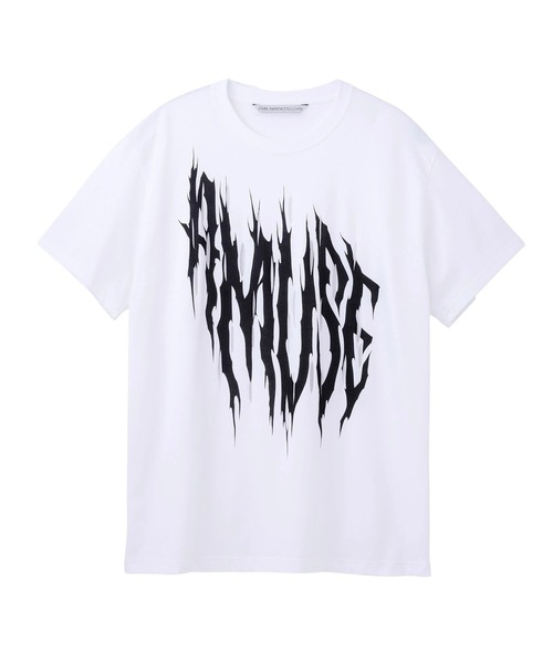 JOHN LAWRENCE SULLIVAN（ジョンローレンスサリバン）の「【JOHN LAWRENCE SULLIVAN】A MUSE PRINT SLASHED TEE（Tシャツ/カットソー・メンズ・ホワイト/ブラック・S/M）」の2枚目の写真