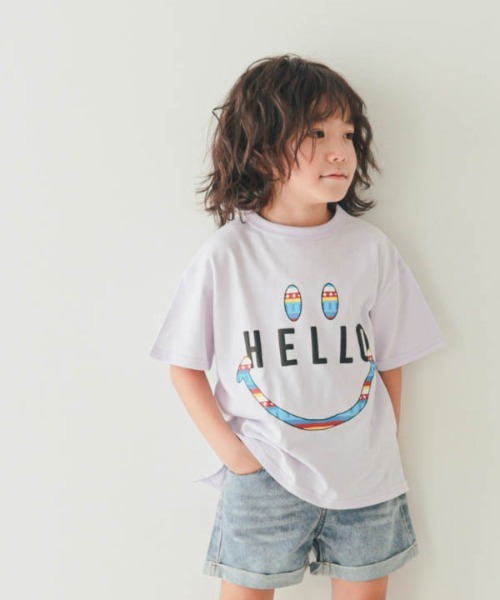 nicohrat（ニコフラート）の「nicohrat/ニコフラート ハロー Tシャツ（Tシャツ/カットソー・キッズ・ライトグリーン/パープル/オフホワイト・100cm/110cm/120cm/130cm/140cm/90cm）」の5枚目の写真