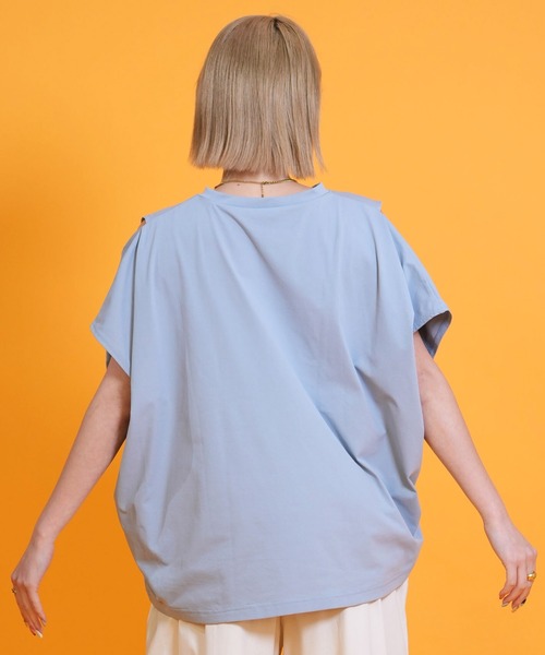 Ungrid(アングリッド)の「Ungrid/アングリッド 半袖 Tシャツ ショルダースリット 水陸両用 561301 UT(Tシャツ/カットソー・レディース・ブラック/ブルー/ホワイト・M)」の21枚目の写真