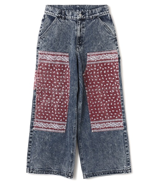atmos pink（アトモスピンク）の「atmos pink Panelled Bandana Denim Pants / アトモス ピンク パネェルド バンダナ デニム パンツ（デニムパンツ・レディース・ブラック/ブルー・M/S）」の2枚目の写真