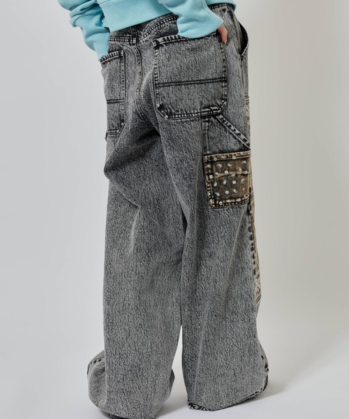 atmos pink（アトモスピンク）の「atmos pink Panelled Bandana Denim Pants / アトモス ピンク パネェルド バンダナ デニム パンツ（デニムパンツ・レディース・ブラック/ブルー・M/S）」の9枚目の写真