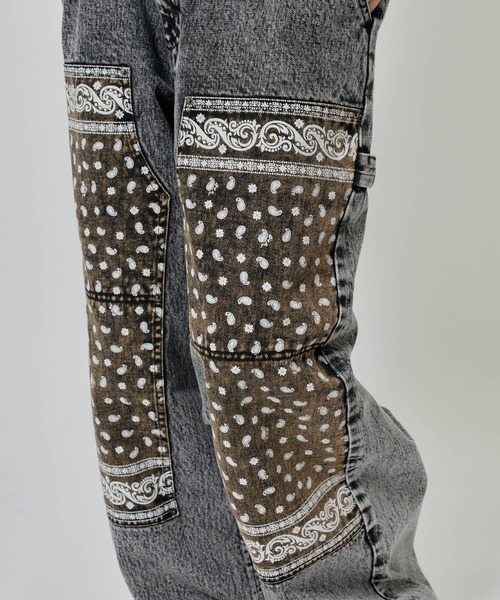 atmos pink（アトモスピンク）の「atmos pink Panelled Bandana Denim Pants / アトモス ピンク パネェルド バンダナ デニム パンツ（デニムパンツ・レディース・ブラック/ブルー・M/S）」の4枚目の写真