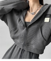 ワッフルクロップドパーカー