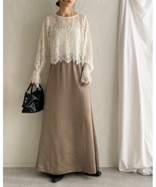 She's Closet(シーズクローゼット)の「長袖 シースルー/シアー スカラップレースブラウス 花柄トップス(シャツ/ブラウス・レディース・ブラック/アイボリー・FREE)」の14枚目の写真