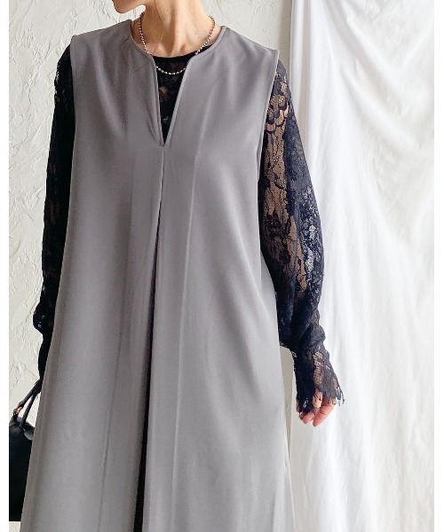 She's Closet(シーズクローゼット)の「長袖 シースルー/シアー スカラップレースブラウス 花柄トップス(シャツ/ブラウス・レディース・ブラック/アイボリー・FREE)」の20枚目の写真