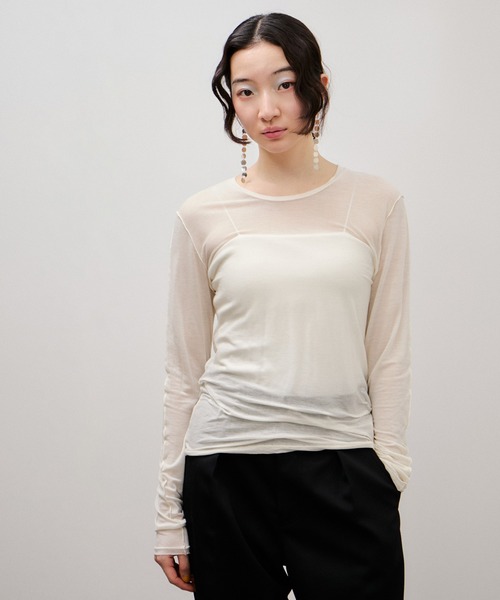 ADAM ET ROPE'(アダムエロペ)の「ロングスリーブカットソー(Tシャツ/カットソー・レディース・オフホワイト/ブラウン・FREE)」の12枚目の写真