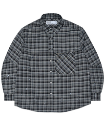 PAINTED PLAID SHIRT - BLACK