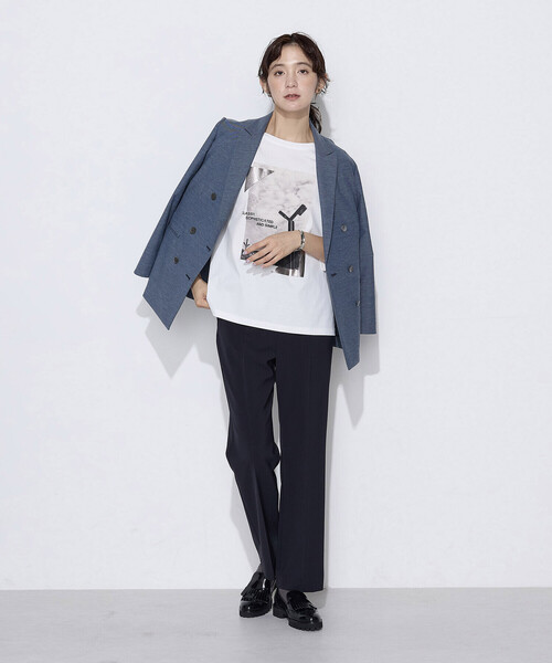 COMME CA(コムサ)の「〔 Sサイズ 〕 スーピマバイオシルスムース プリントTシャツ(Tシャツ/カットソー・レディース・ホワイト・5号)」の2枚目の写真