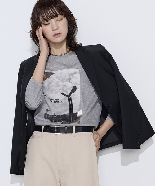 COMME CA(コムサ)の「〔 Sサイズ 〕 スーピマバイオシルスムース プリントTシャツ(Tシャツ/カットソー・レディース・ホワイト・5号)」の8枚目の写真