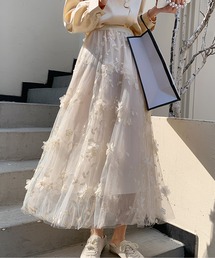 AMAJI | 刺繍チュールロングスカート(スカート)