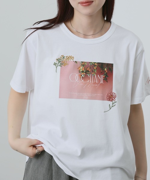 NAVY(ネイビー)の「NAVY ベーシックプリントT2(Tシャツ/カットソー・レディース・ホワイト系1/ホワイト系2/チャコールグレー・M/L)」の10枚目の写真