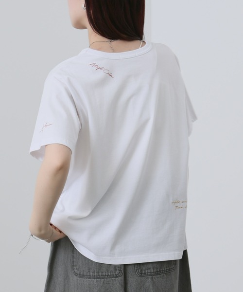 NAVY(ネイビー)の「NAVY ベーシックプリントT2(Tシャツ/カットソー・レディース・ホワイト系1/ホワイト系2/チャコールグレー・M/L)」の11枚目の写真