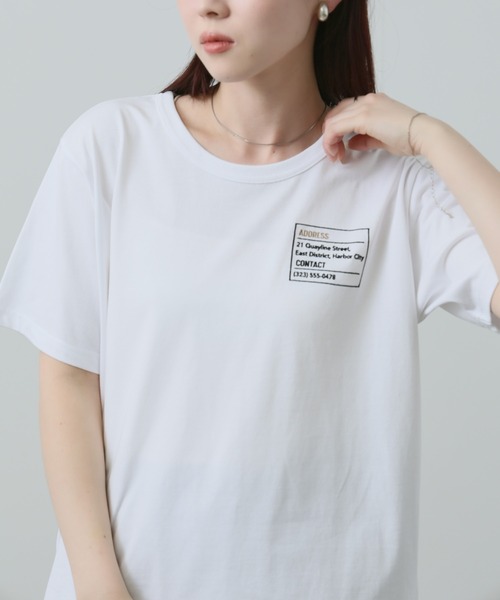 NAVY(ネイビー)の「NAVY ベーシックプリントT2(Tシャツ/カットソー・レディース・ホワイト系1/ホワイト系2/チャコールグレー・M/L)」の17枚目の写真