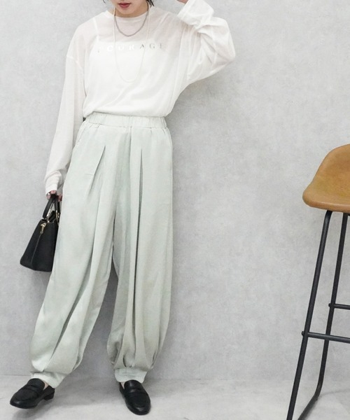 SELECT LEVERY(セレクトリベリー)の「サテンパンツ(その他パンツ・レディース・ミント/ライトベージュ/ブラック・MEDIUM)」の14枚目の写真