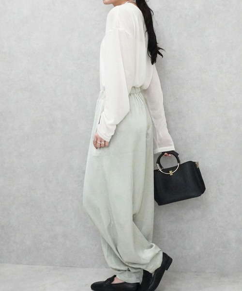 SELECT LEVERY(セレクトリベリー)の「サテンパンツ(その他パンツ・レディース・ミント/ライトベージュ/ブラック・MEDIUM)」の12枚目の写真
