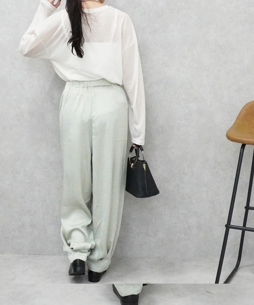 SELECT LEVERY(セレクトリベリー)の「サテンパンツ(その他パンツ・レディース・ミント/ライトベージュ/ブラック・MEDIUM)」の10枚目の写真