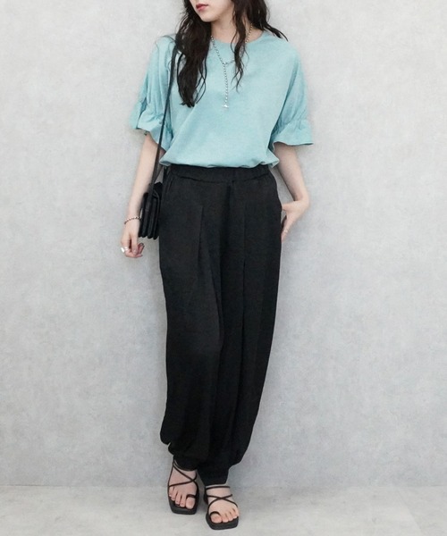 SELECT LEVERY(セレクトリベリー)の「サテンパンツ(その他パンツ・レディース・ミント/ライトベージュ/ブラック・MEDIUM)」の8枚目の写真