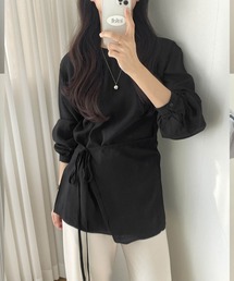 リボンクルーネックシャツ