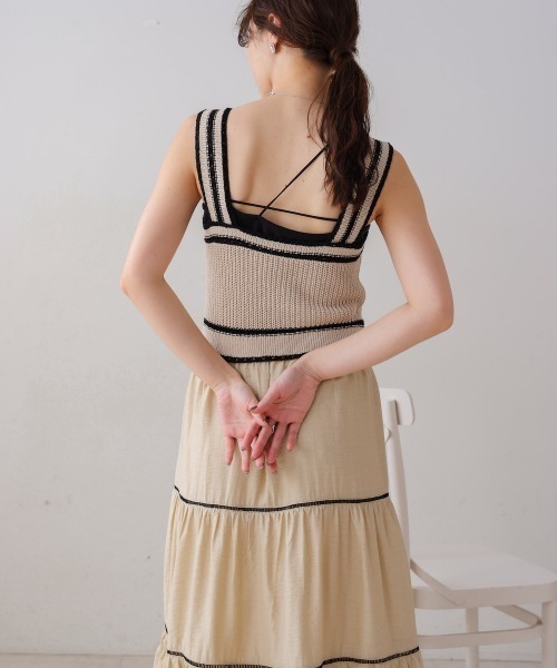 Bab(バブ)の「【S・Mサイズ展開】ニットドッキングティアードワンピース(ワンピース・レディース・ベージュ/ブラック/ライトグリーン・SMALL/MEDIUM)」の21枚目の写真