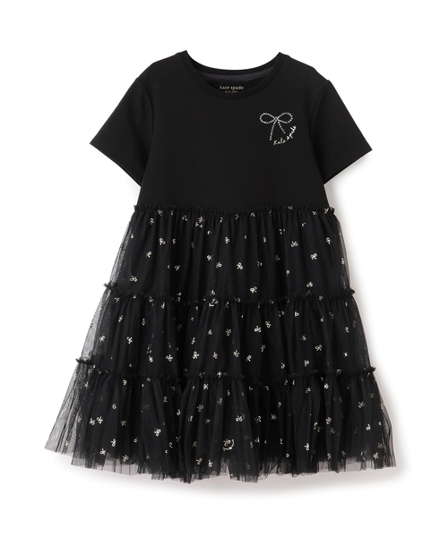 【新品】kate spade kids 袖 切替 ワンピース 150 黒 kate spade new york kids｜ケイトスペードニューヨーク（キッズ）の