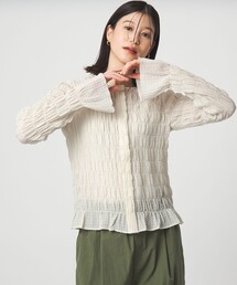 green label relaxing | 【WEB限定】＜at ease＞シアー サッカーライク クルーネック カーディガン(カーディガン/ボレロ)