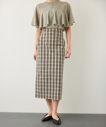 ROPE' | [美人スカート]【DEVEAUX(デヴォー)】別注ハイストレッチチェックポケット付きタイトスカート/イージーケア/26SS(スカート)