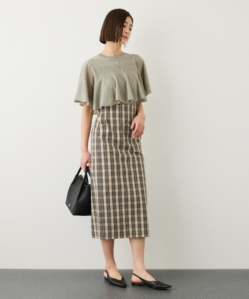 ROPE'（ロペ）の「[美人スカート]【DEVEAUX(デヴォー)】別注ハイストレッチチェックポケット付きタイトスカート/イージーケア/26SS（スカート・レディース・ベージュ・36/38）」の7枚目の写真